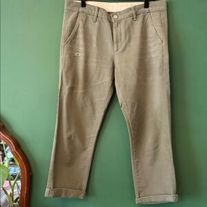 AG Adriano Goldschmied Standard Issue Ex-Boyfriend Khaki Crop Olive Womens 27